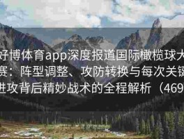 好博体育app深度报道国际橄榄球大赛：阵型调整、攻防转换与每次关键进攻背后精妙战术的全程解析（469 ）