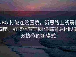 WBG 打破连败困境，新思路上线震惊四座，好博体育官网 追踪背后团队高效协作的新模式