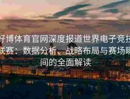 好博体育官网深度报道世界电子竞技联赛：数据分析、战略布局与赛场瞬间的全面解读