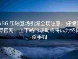 WBG 压轴登场引爆全场注意，好博体育官网：上下路的联动或将成为终极杀手锏