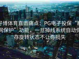 好博体育直击痛点：PG电子投保“断网保护”功能，一旦掉线系统自动保存旋转状态不让你损失